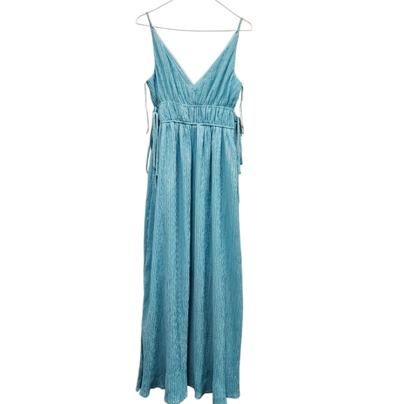 Taylor Sleeveless Maxi Dress Turquoise Side Slits NEW Prom Formal - Picture 2 of 8